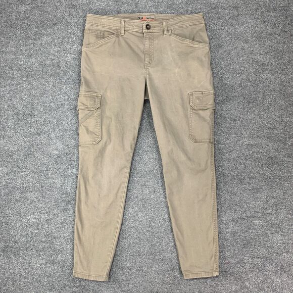 5.11 Tactical Pant Womens 8 Stone Regular Ascent Ripstop Cargo Pockets Gusseted - Picture 2 of 10